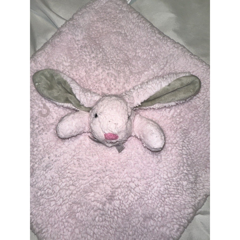Okie Dokie Lovey Pink Bunny Rabbit Security Blanket Big Ears
